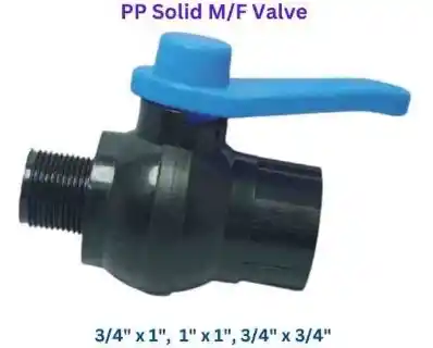 PP Solid MT Valve - 3/4 to 1 inch